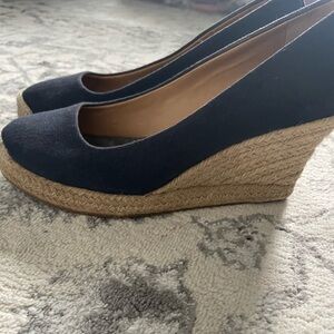 J.Crew Canvas Espadrille Wedges in Blue